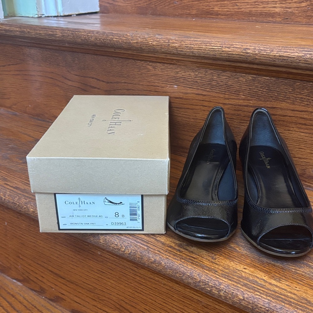 Cole Haan / Nike Air Black Peep Toe Heels